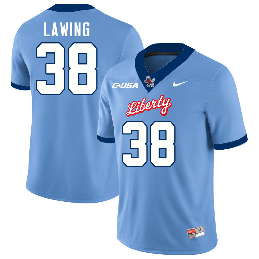 Liberty Flames #38 Tre Lawing College Football Jerseys Stitched-Light Blue